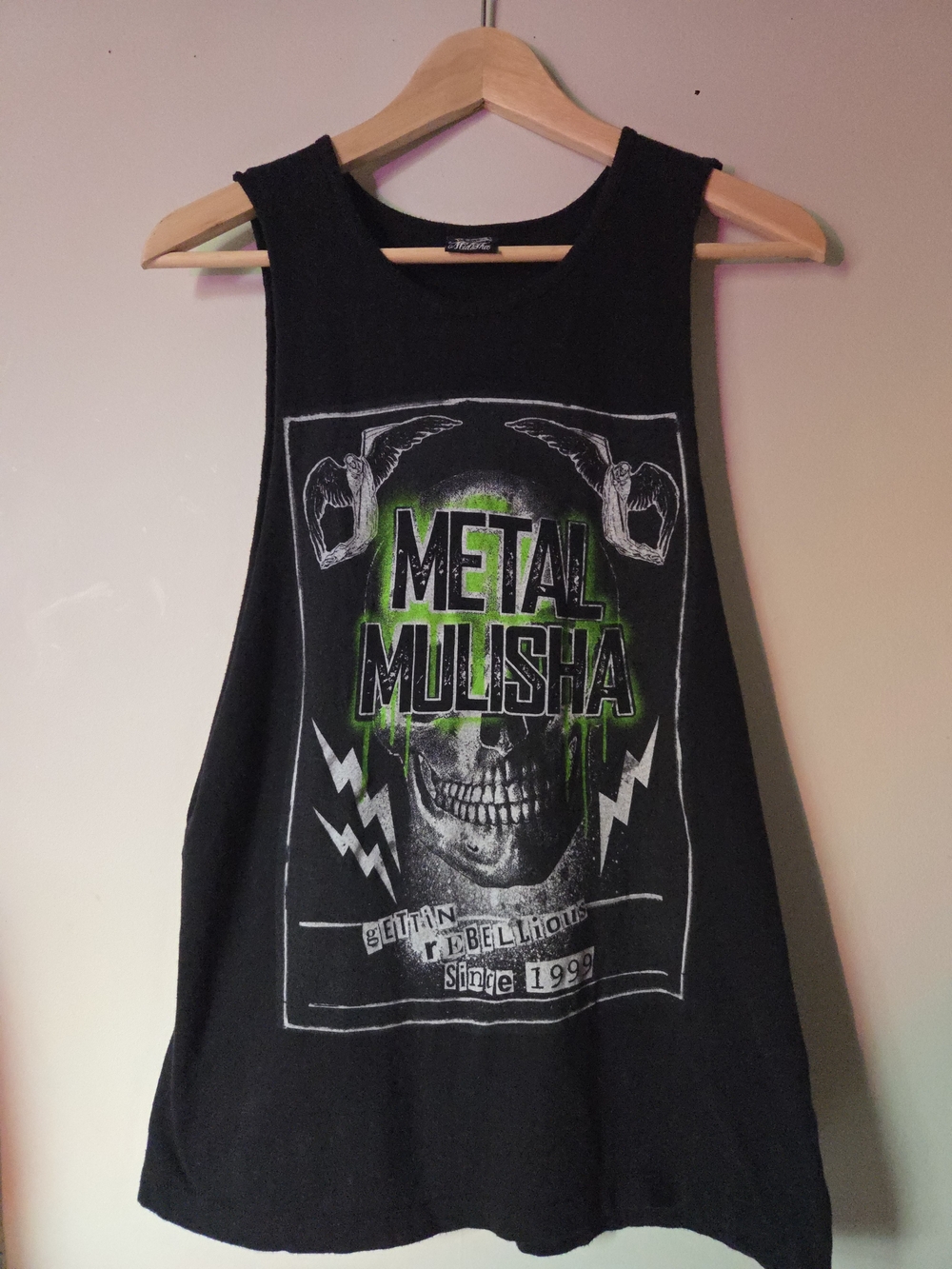 Metal Mulisha Graphic Skull Tee - Black & Neon Green